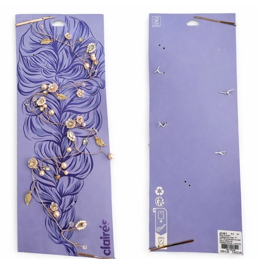 Claire's Elegant Gold and Pearl Hair Vine